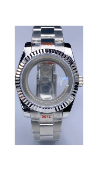 Silver oyst fluted bezel