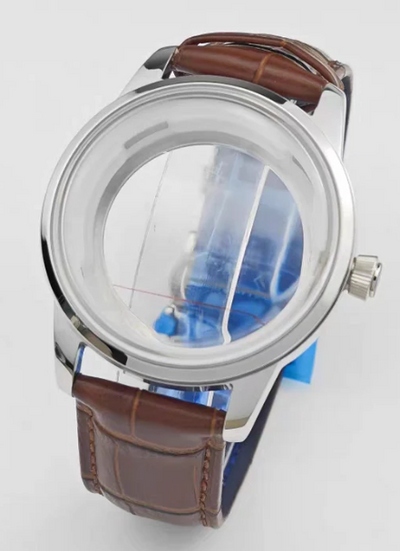 silver smooth bezel with Coffee band