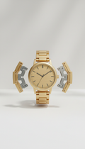 Brushed Gold Minimal Dial Modular Watch